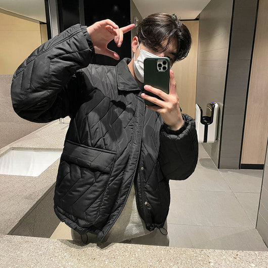 Chaqueta Polo de Algodón para Hombre Estilo Coreano Invierno