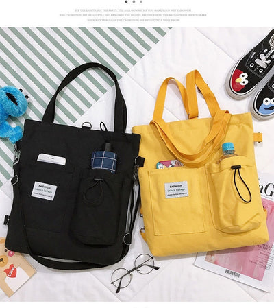 Mochila Estilo Harajuku con Bolsillos - Bolsa de Lona para Estudiantes y Mujeres - Image 39