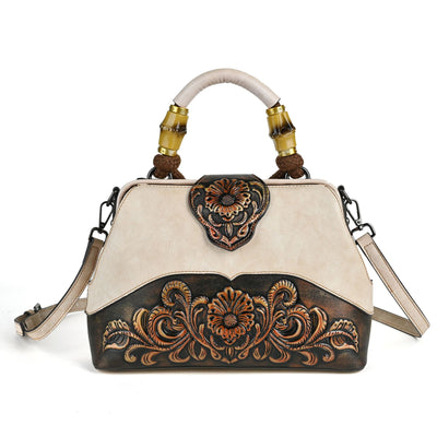 Bolso Crossbody de Cuero con Grabado Retro y Cierre Magnético - Image 13