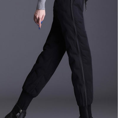 Pantalones de Algodón Grueso Cintura Alta para Mujer con Forro de Plumón - Image 2