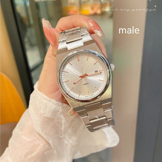 Reloj de Pareja Cuarzo Azul Hielo con Calendario - Image 10