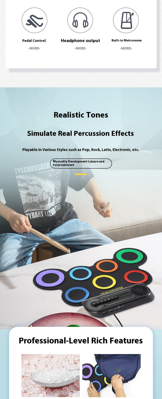 Batería Portátil de Percusión Manual para Escritorio - Iniciantes - Image 11