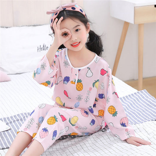 Pijama Infantil de Algodón y Seda - Manga Larga Ligera para el Hogar - Image 4