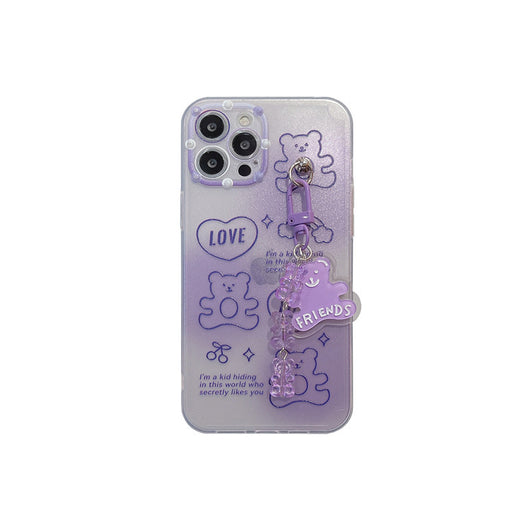 Funda Soft Shell para iPhone 12 Pro y 13 con Dije Osito Púrpura - Image 11