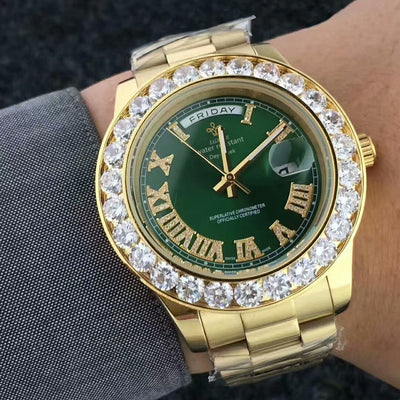 Reloj de Lujo para Hombre con Diamantes y Calendario Semanal - Image 8