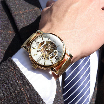 Reloj Automático para Hombre con Malla Metálica Tejida - Image 11