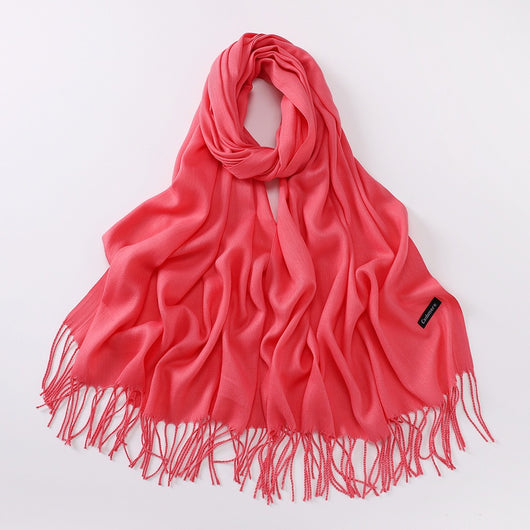 Bufanda Larga de Cashmira Suave - Color Liso para Otoño e Invierno - Image 17