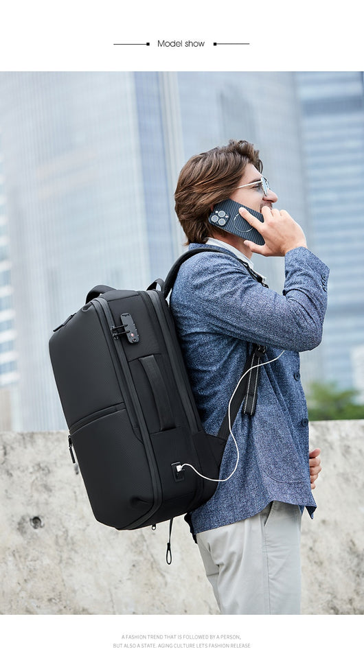 Mochila Profesional Impermeable para Hombre con Compresión Inteligente - Image 12