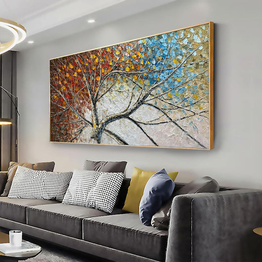 Cuadro Abstracto Moderno con Textura de Paleta - Árbol de la Fortuna Óleo sobre Lienzo - Image 7