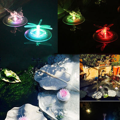 Lámpara Solar Flotante LED Mariposa y Libélula para Piscina y Estanque - Image 7