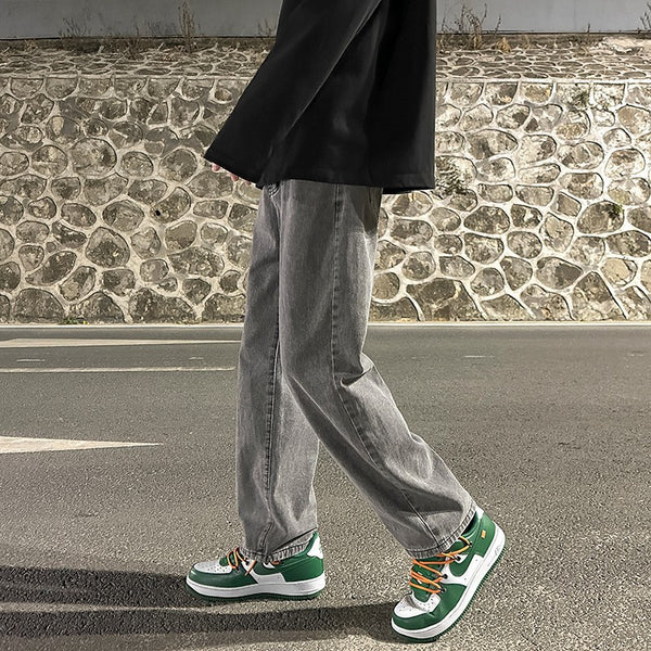 Jeans Grises Holgados de Pierna Recta para Hombre - Image 3