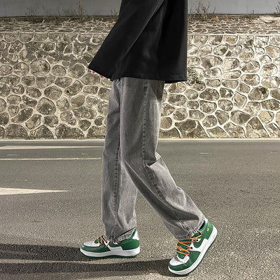Jeans Grises Holgados de Pierna Recta para Hombre - Image 3
