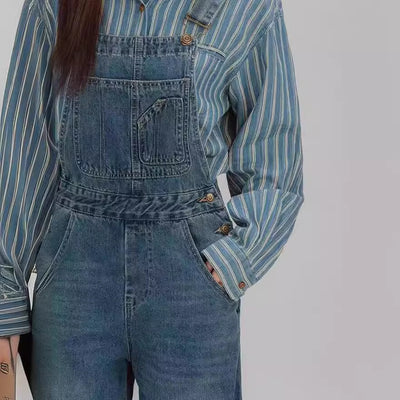 Camisa Vaquera Suelta con Tirantes Azules - Efecto Adelgazante - Image 4