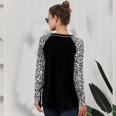 Blusa Leopardo con Mangas Largas y Dobladillo Anudado - Image 18
