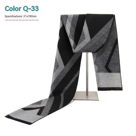 Bufanda de Invierno Rayada en Cashmira Artificial para Hombre - Image 33