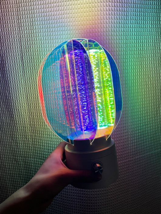 Lámpara Nocturna Creativa con Carga Inalámbrica, Atenuación y Rotación de Ambiente - Image 9