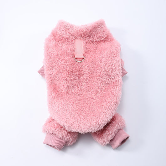 Ropa para Mascotas en Poliéster - Colores Sólidos con Pelaje - Image 23