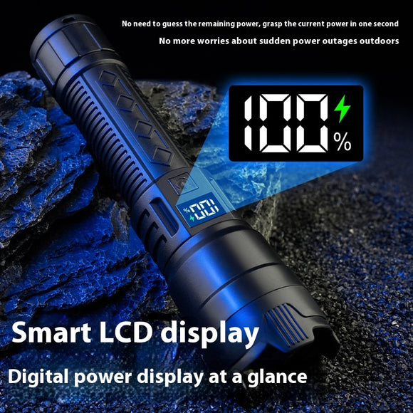 Linterna Táctica de Potencia Zoom Telescópico con Pantalla Digital
