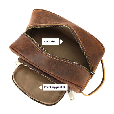 Bolso Retro Cuero Crazy Horse Neutro Multifuncional - Image 5