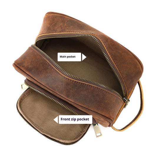 Bolso Retro Cuero Crazy Horse Neutro Multifuncional - Image 5