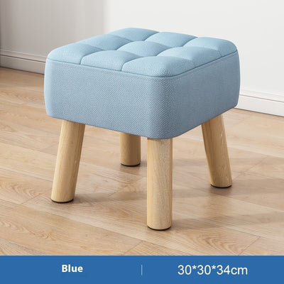 Taburete de Madera Maciza Minimalista con Tapizado - Image 14