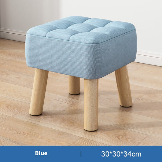 Taburete de Madera Maciza Minimalista con Tapizado - Image 14