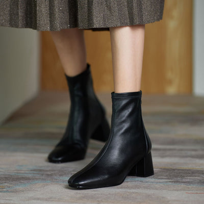 Zapatos de Tacón Alto Elásticos Rectangulares Slim - Comodidad Diaria Versátil - Image 16