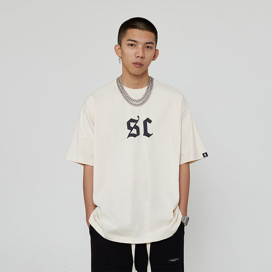 Camiseta Estampada con Letras Estilo Urbano Americano para Hombre