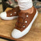 Zapatos Plataforma Casual de Viscosa con Punta Redonda para Mujer