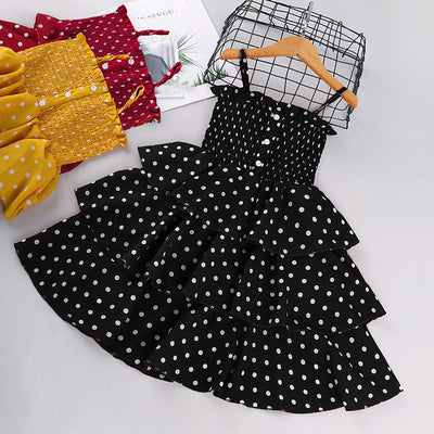 Vestido Infantil Estilo Vaquero con Lunares para Niñas - Image 9