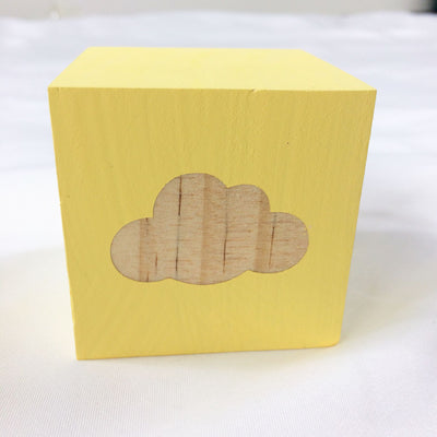 Cubo Decorativo Nórdico de Madera Maciza con Diseño de Nube - Image 6