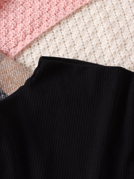 Conjunto de Dos Piezas: Vestido Cuello Alto a Cuadros con Chaqueta - Image 7