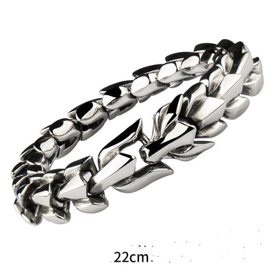 Pulsera de Acero Titanio Estilo Retro Americano Eslabón Ancho - Image 5