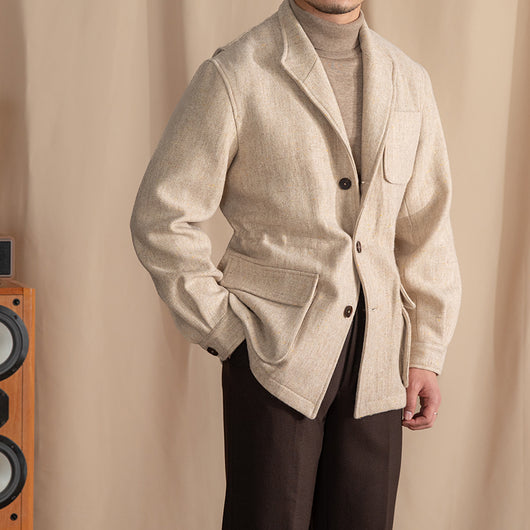 Chaqueta Safari Tweed Retro con Solapa Británica Teda - Image 5