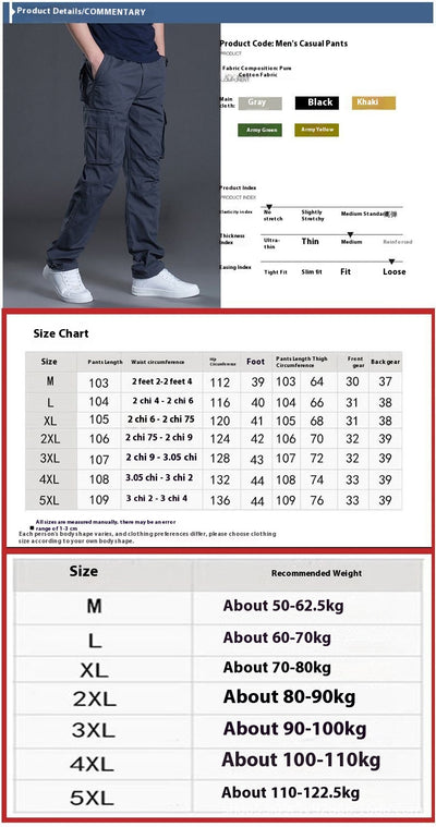 Pantalones Cargo Talla Grande 100% Algodón con Múltiples Bolsillos - Image 9