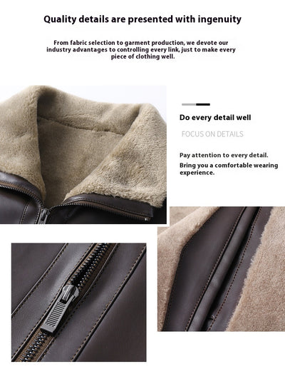 Abrigo de Cuero Premium con Cuello de Piel y Forro Polar Térmico - Image 19