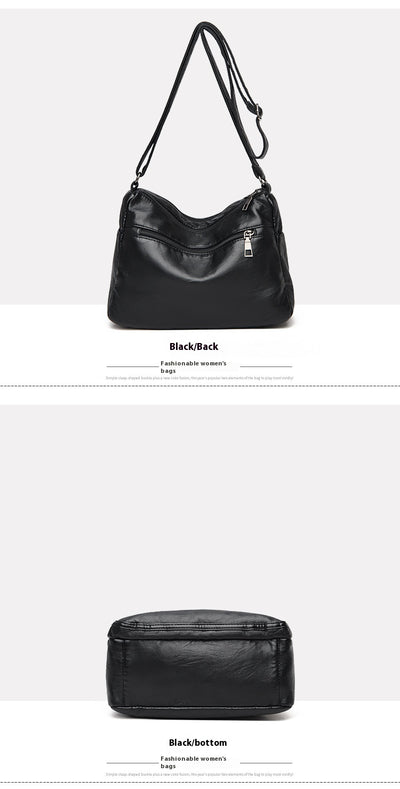 Bolso Bandolera de Cuero Genuino Lavado - Diseño Minimalista Versátil - Image 20