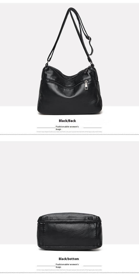 Bolso Bandolera de Cuero Genuino Lavado - Diseño Minimalista Versátil - Image 20