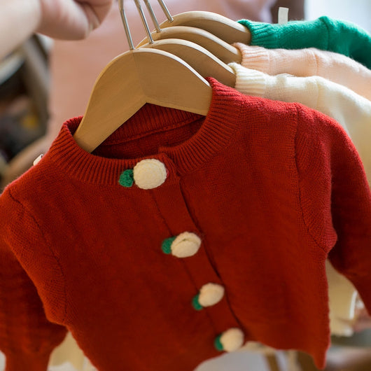 Cardigan Escolar de Cuello Redondo para Niñas - Colores Lisos - Image 9