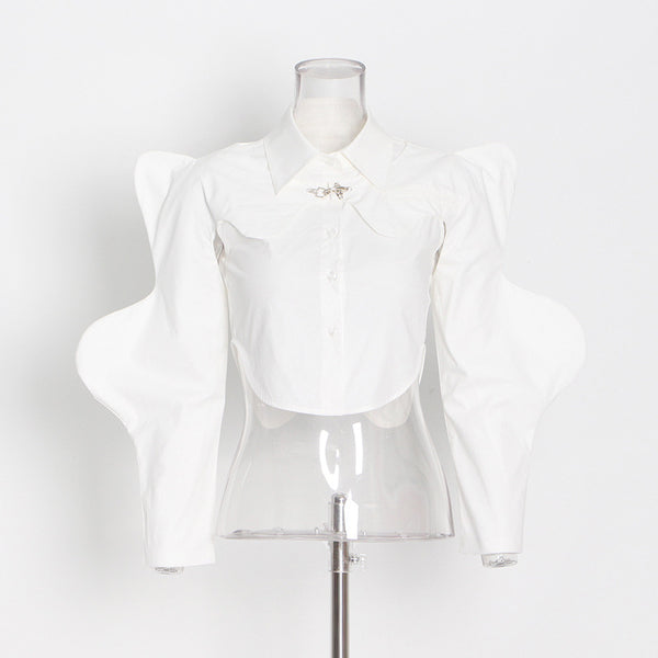 Blusa Sin Mangas Corta de Color Sólido - Estilo Moderno y Versátil - Image 2