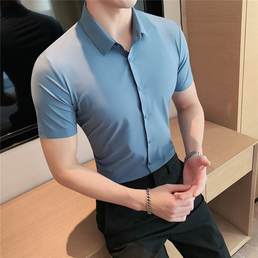 Camisa Deportiva Elástica de Manga Corta para Hombre - Image 19