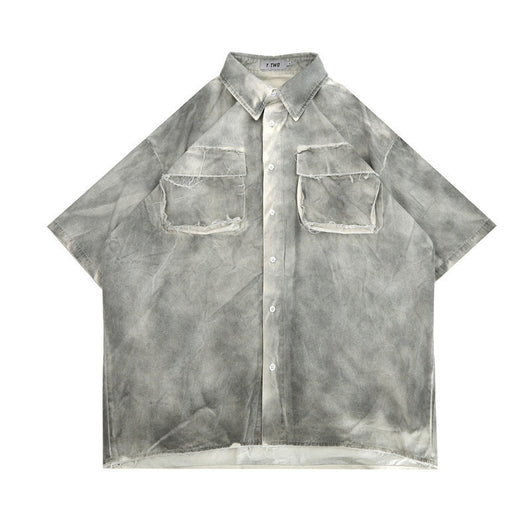 Camisa de Manga Corta con Detalles Desgastados - Image 9