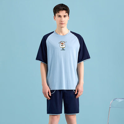 Pijama Hombre Estilo Colorblock con Estampado Cartoon - Image 2