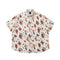 Camisa Floral Unissex Folgada de Manga Curta para Casais