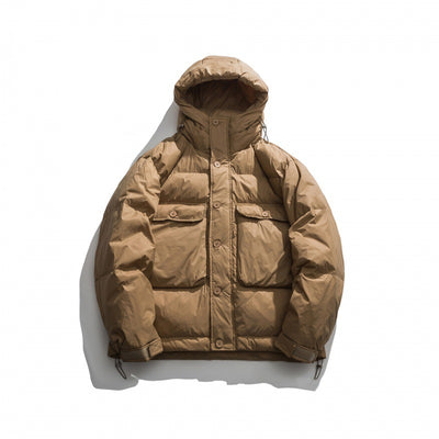 Chaqueta Acolchada Suelta Estilo Japonés con Capucha para Hombre - Image 19