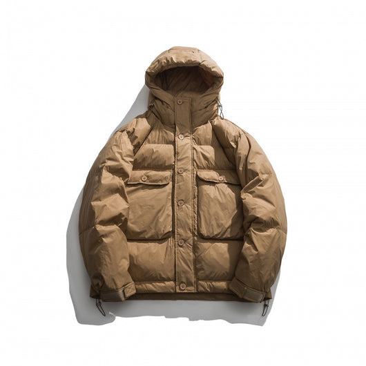 Chaqueta Acolchada Suelta Estilo Japonés con Capucha para Hombre - Image 19