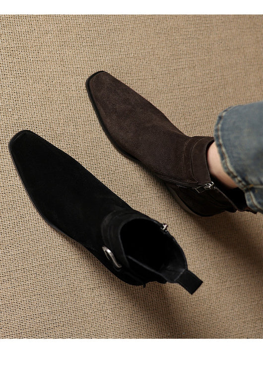 Botas de Ante con Tacón Grueso y Forro Polar para Otoño-Invierno - Image 13