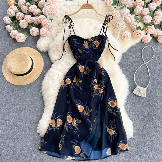 Vestido Playero de Gasa con Tirantes para Mujer