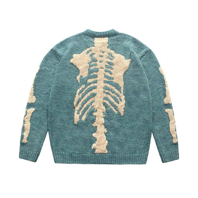 Suéter Tejido Holgado con Diseño de Calavera para Uso Casual - Image 4