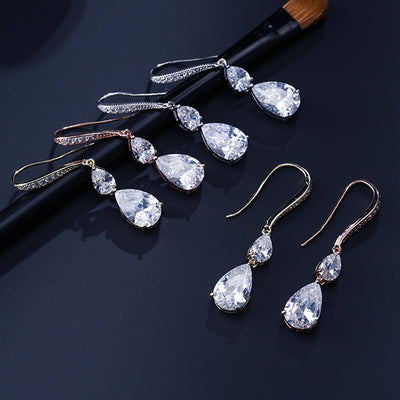 Aretes de Zircón Gota de Agua RAKOL - Elegancia Simple para Toda Ocasión - Image 3